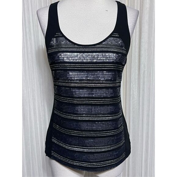 Express NWT Black Sequin Tank Top Size XSmall - Picture 1 of 5